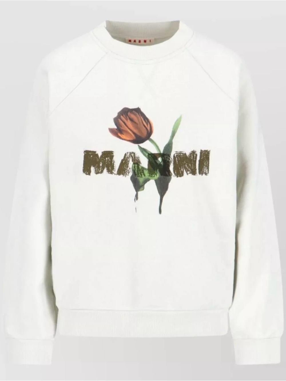 Marni White Floral Logo Sweatshirt size XL or 10-12.